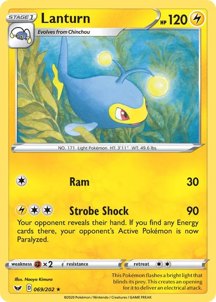 Lanturn, Pokémon card SSH 69 — Sword & Shield set