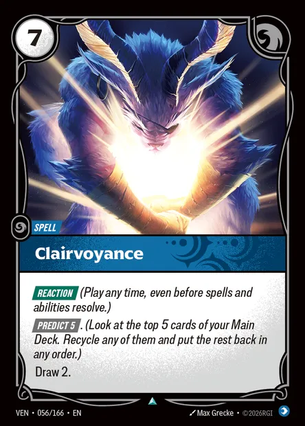 Clairvoyance, carte Riftbound VEN 056 — extension Vendetta