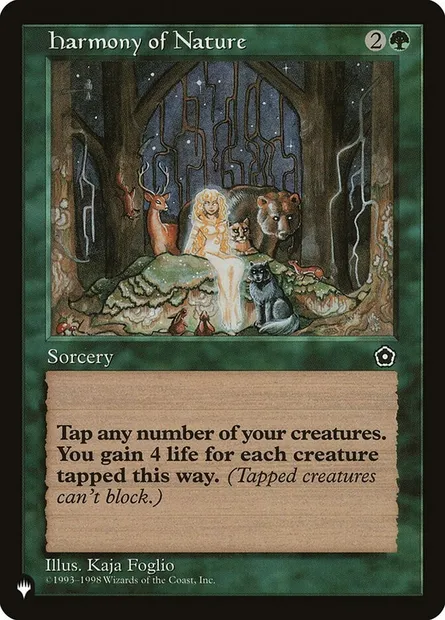 Harmonie de la nature, carte Magic P 02-128 — extension The List