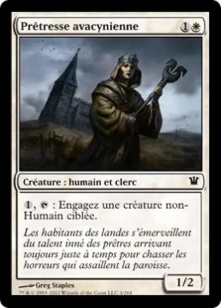 Prêtresse avacynienne, carte Magic ISD 4 — extension Innistrad