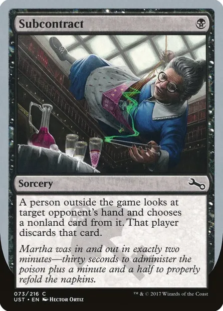 Subcontract, Magic card UST 73 — Unstable set