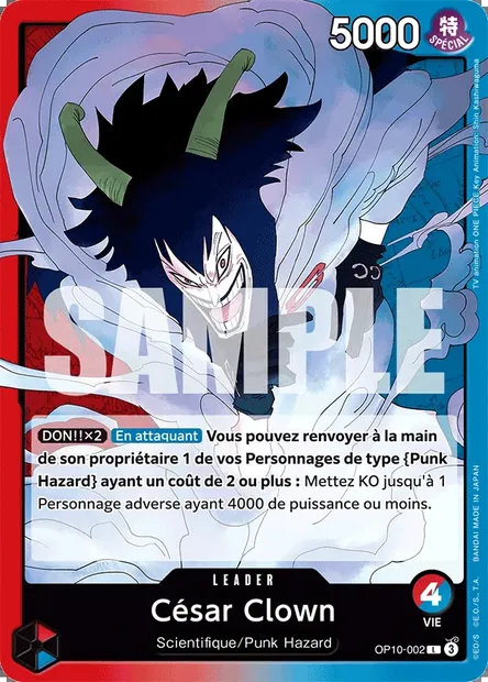 César Clown, carte One Piece OP10-002 — extension SANG ROYAL