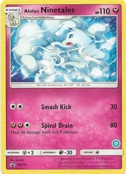 Alolan Ninetales, Pokémon card TK11 SM128-17 — SM Trainer Kit: Alolan Sandslash & Alolan Ninetales set