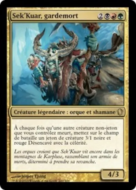 Sek'Kuar, gardemort, carte Magic C13 210 — extension Commander 2013