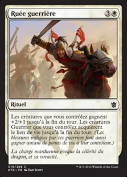 Ruée guerrière, carte Magic KTK 19 — extension Les Khans de Tarkir