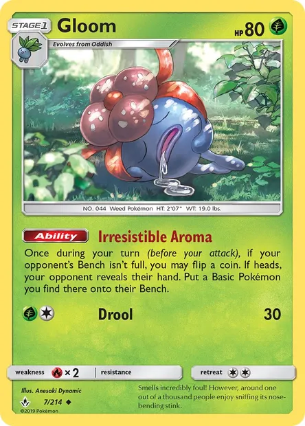 Gloom, Pokémon card UNB 7 — Unbroken Bonds set