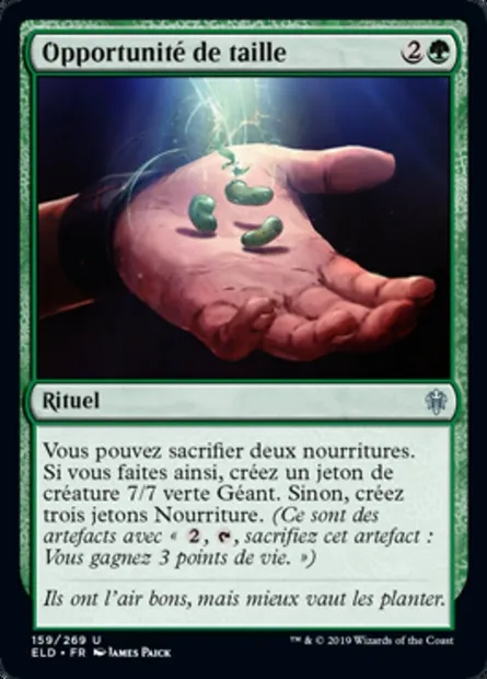 Opportunité de taille, carte Magic ELD 159 — extension Throne of Eldraine