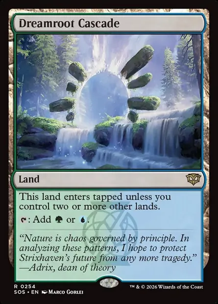 Dreamroot Cascade, Magic card SOS 254 — Secrets of Strixhaven set
