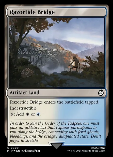 Razortide Bridge, Magic card PIP 809 — Fallout set