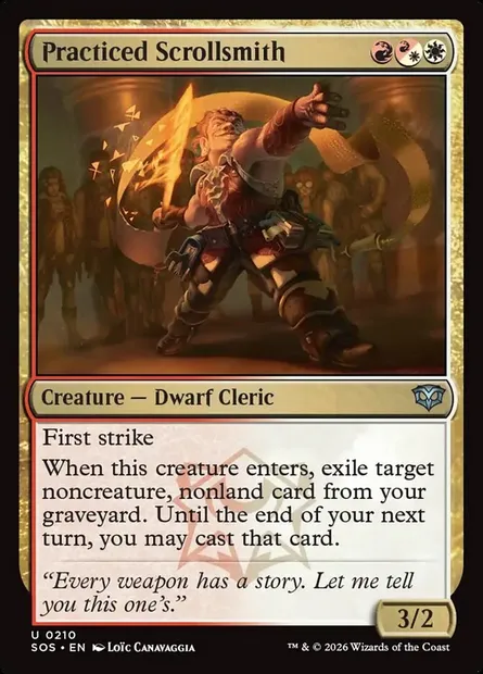 Practiced Scrollsmith, Magic card SOS 210 — Secrets of Strixhaven set