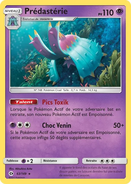 Prédastérie, carte Pokémon SUM 63 — extension Soleil et Lune