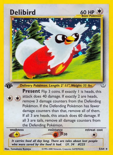 Delibird, Pokémon card NR 5 — Neo Revelation set
