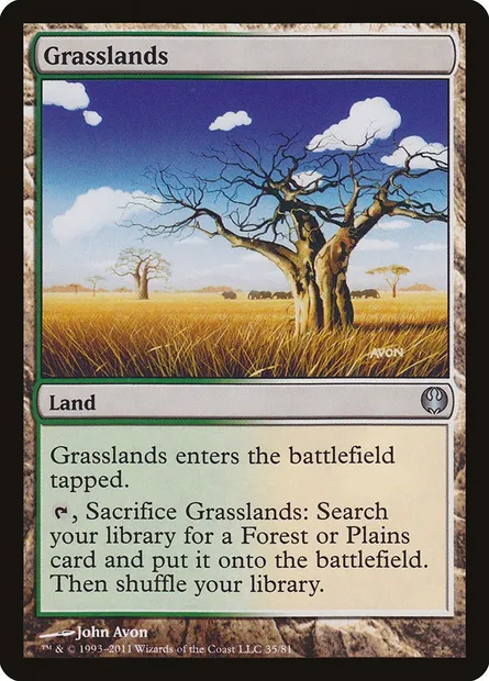 Grasslands, Magic card DDG 35 — Duel Decks: Knights vs. Dragons set