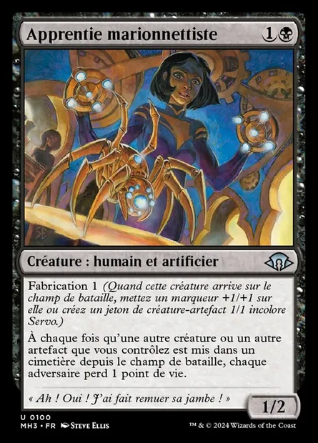 Apprentie marionnettiste, carte Magic MH3 100 — extension Modern Horizons 3