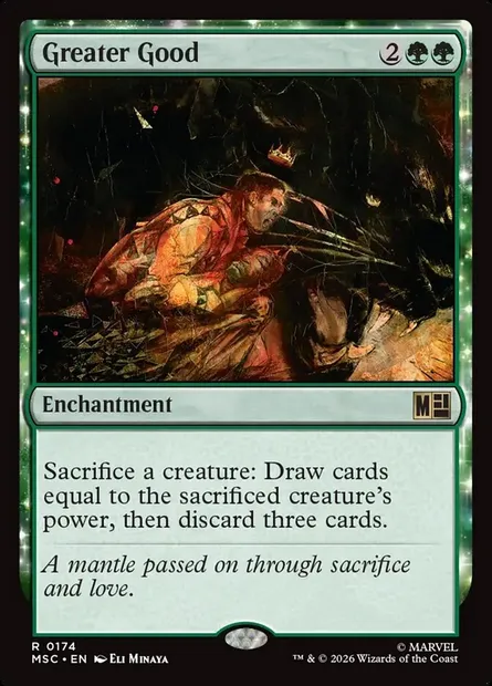Greater Good, Magic card MSC 174 — Marvel Super Heroes Commander set