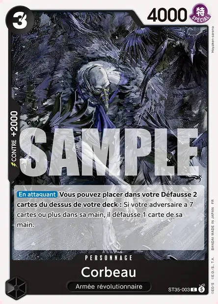 Corbeau, carte One Piece ST35-003 — extension ROUGE/NOIR Sabo