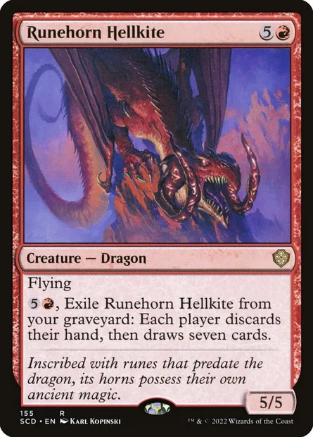 Runehorn Hellkite, Magic card SCD 155 — Starter Commander Decks set