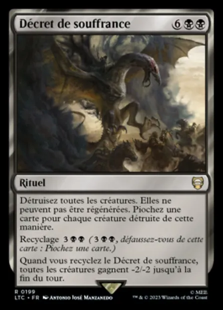 Décret de souffrance, carte Magic LTC 199 — extension Tales of Middle-earth Commander