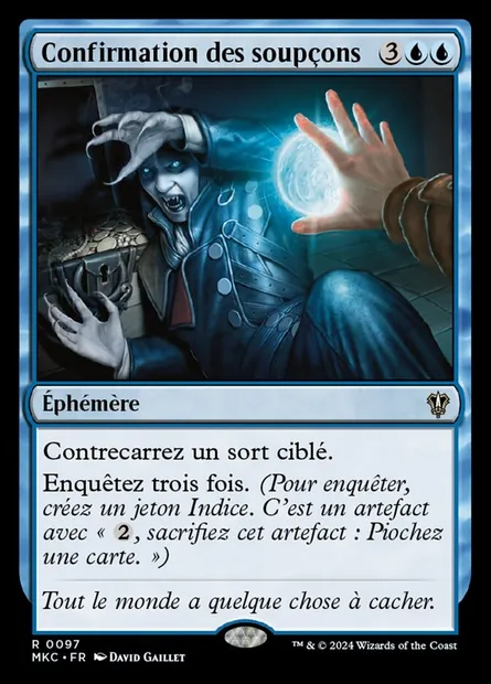 Confirmation des soupçons, carte Magic MKC 97 — extension Murders at Karlov Manor Commander