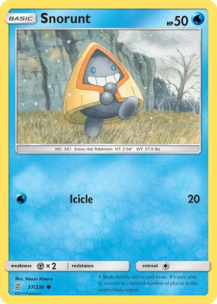 Snorunt, Pokémon card UNM 37 — Unified Minds set