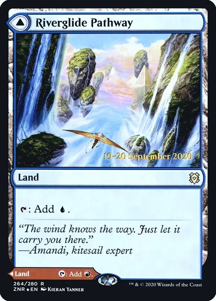 Riverglide Pathway // Lavaglide Pathway, Magic card PZNR 264s — Zendikar Rising Promos set