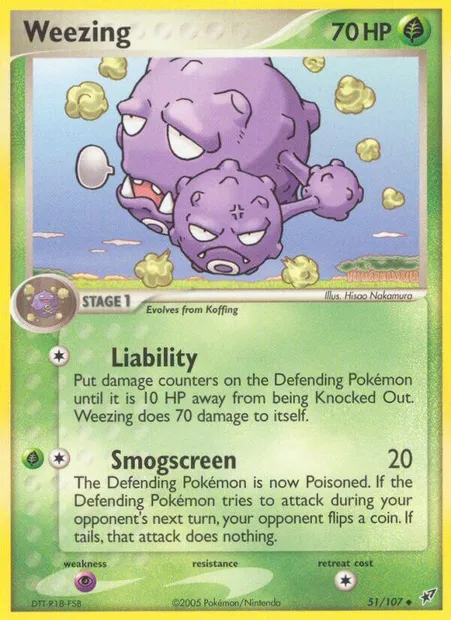 Weezing, Pokémon card DX 51 — Deoxys set