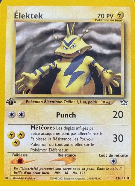 Élektek, carte Pokémon NG 33 — extension Neo Genesis