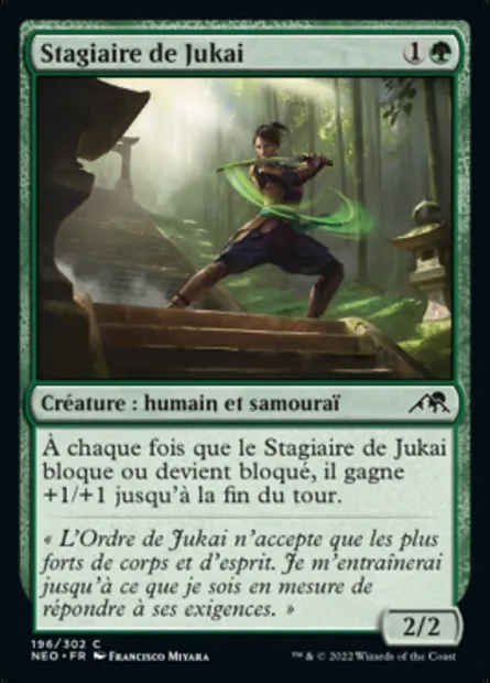 Stagiaire de Jukai, carte Magic NEO 196 — extension Kamigawa: La Dynastie Néon