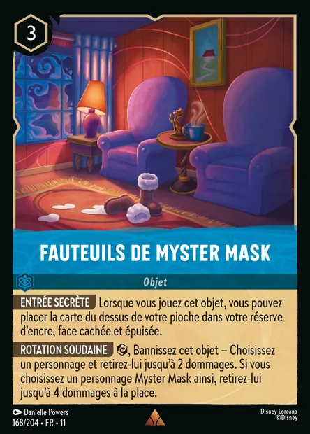 Fauteuils de Myster Mask, carte Disney Lorcana CH11-168 — extension Givresort