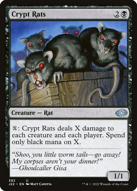 Crypt Rats, Magic card J22 392 — Jumpstart 2022 set