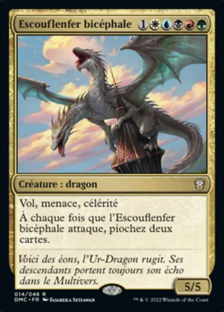 Escouflenfer bicéphale, carte Magic DMC 14 — extension Dominaria United Commander