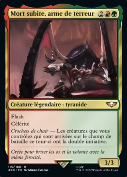 Mort subite, arme de terreur, carte Magic 40K 115 — extension Warhammer 40,000 Commander