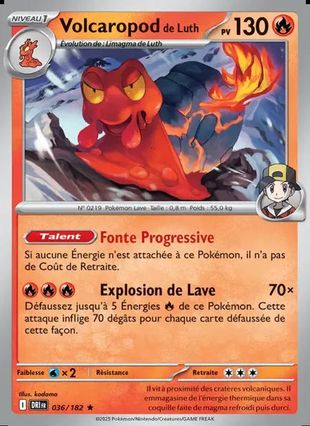 Volcaropod de Luth, carte Pokémon DRI 036 — extension Rivalités Destinées