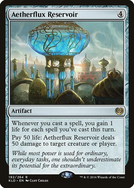 Aetherflux Reservoir, Magic card KLD 192 — Kaladesh set
