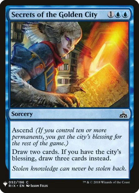 Secrets de la cité d'or, carte Magic PLST RIX-52 — extension The List