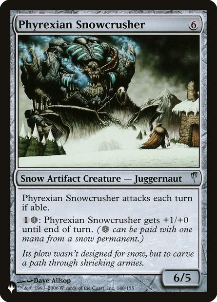 Phyrexian Snowcrusher, Magic card PLST CSP-140 — The List set