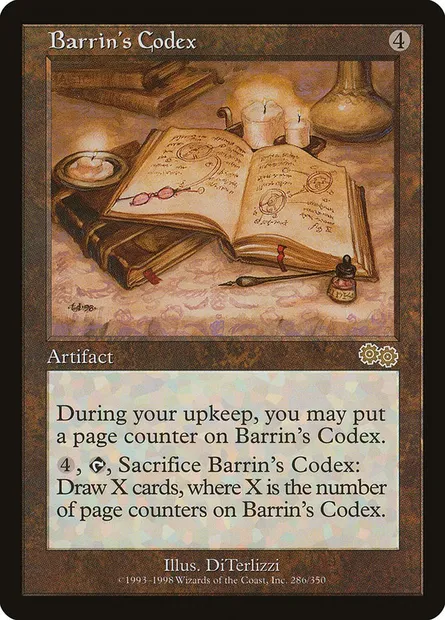 Barrin's Codex, Magic card USG 286 — Urza's Saga set