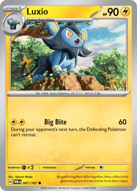 Luxio, Pokémon card TWM 067 — Twilight Masquerade set