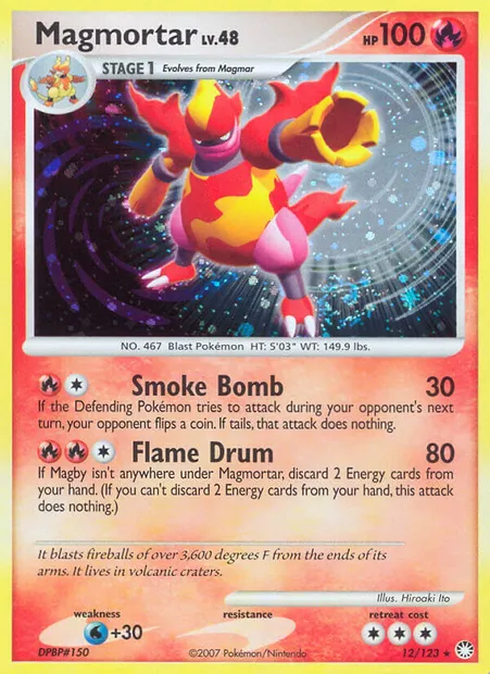 Magmortar, Pokémon card MT 12 — Mysterious Treasures set
