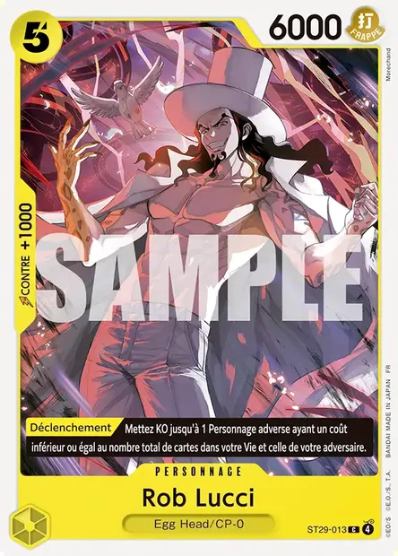 Rob Lucci, carte One Piece ST29-013 — extension EGG HEAD