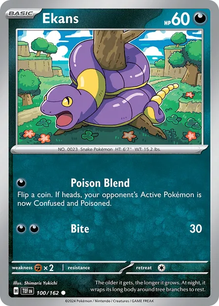 Ekans, Pokémon card TEF 100 — Temporal Forces set