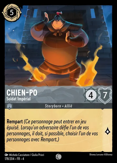 Chien-Po - Soldat Impérial, carte Disney Lorcana CH4-178 — extension Le Retour d'Ursula