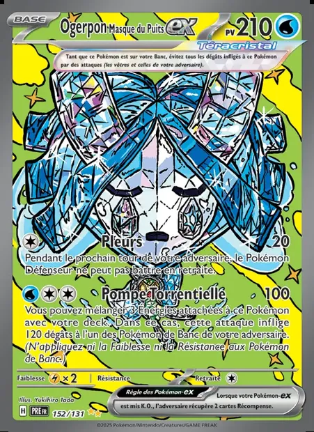 Ogerpon Masque du Puits-ex, carte Pokémon PRE 152 — extension Évolutions Prismatiques
