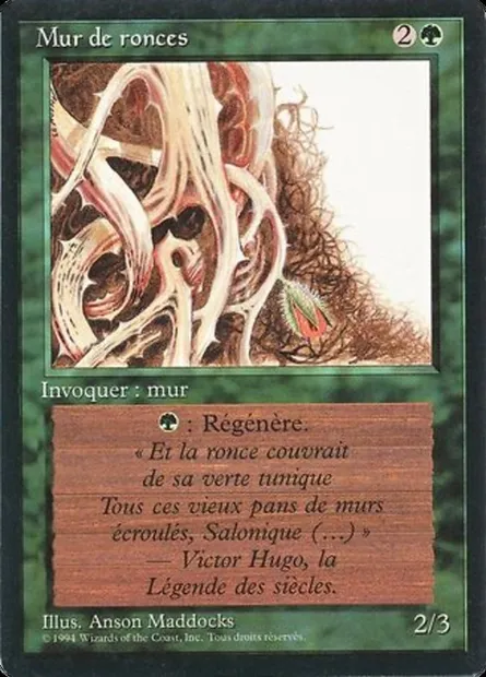 Mur de ronces, carte Magic FBB 224 — extension Foreign Black Border