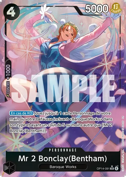 Mr 2 Bonclay(Bentham), carte One Piece OP14-091 — extension LES SEPT DE LA MER D'AZUR