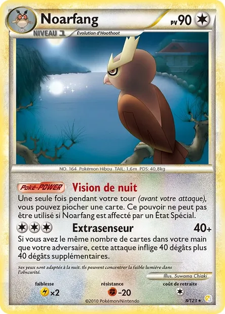 Noarfang, carte Pokémon HS 8 — extension HeartGold SoulSilver