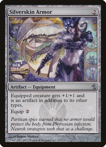 Silverskin Armor, Magic card MBS 132 — Mirrodin Besieged set