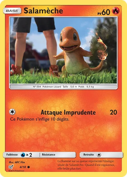 Salamèche, carte Pokémon DET 4 — extension Détective Pikachu