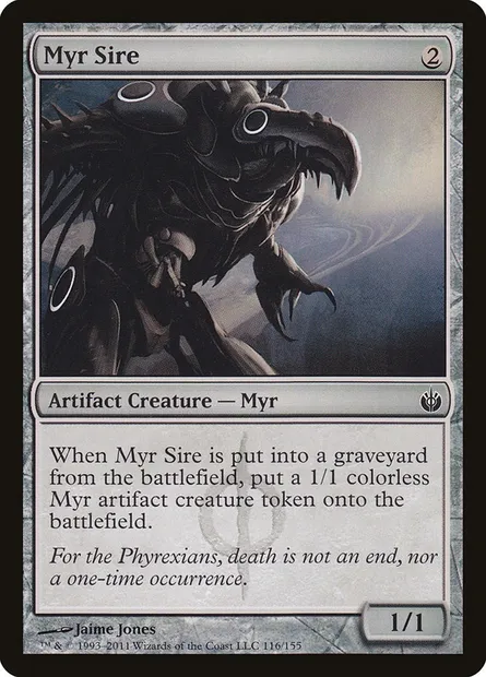 Myr Sire, Magic card MBS 116 — Mirrodin Besieged set