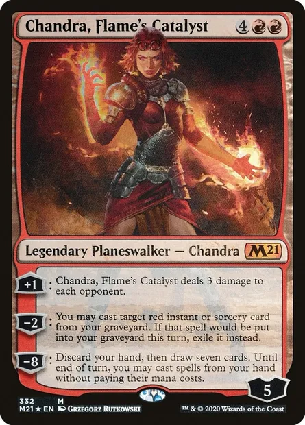 Chandra, Flame's Catalyst, Magic card M21 332 — Core Set 2021 set